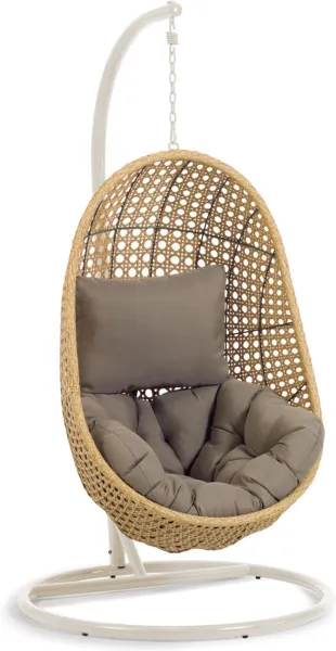 Cira, Utendørs hengestol med stativ, grå, H197x105x105 cm