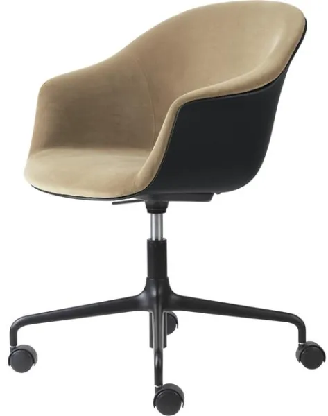 GUBI Bat Kontorstol Trukket Front Matt Svart/905 Dune