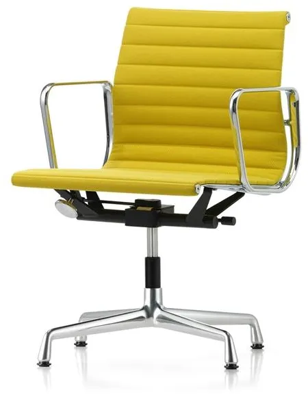 Vitra Aluminium EA 131 Kontorstol med Swivel & Armlener Pastellgrønn/Canola