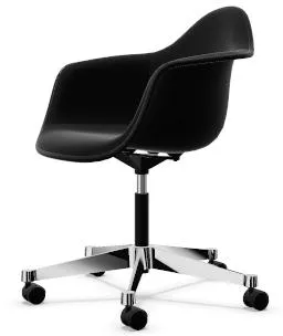 Vitra Eames Plastic PACC Kontorstol med Swivel Helt Polstret Svart/Hopsak F60