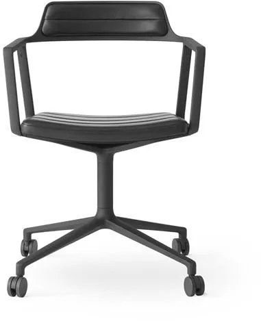 Vipp 452 Drejestol med Hjul Svart Skinn