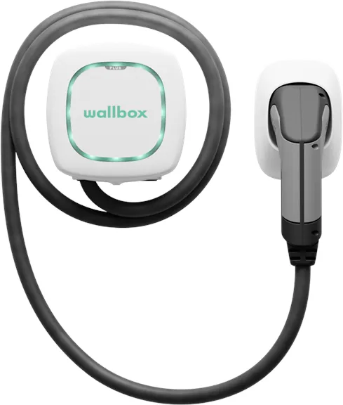 Wallbox Pulsar Plus ladeboks med Wi-Fi, 22 kW, 7 meter, Type 2, hvit