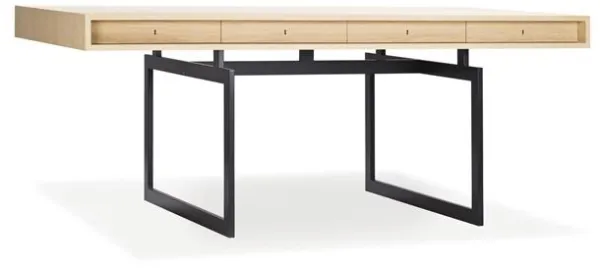 Karakter Office Skrivebord Hvit Beiset Eik/Grå