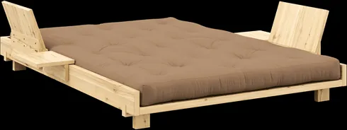 Karup Design Social Sovesofa med 2 ryggstøtter, sidebord og madrass 140x200 Mocca/Lyslakkert