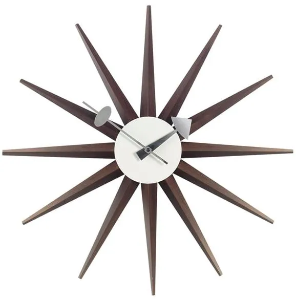 Vitra Sunburst Clock Klokke Valnøtt