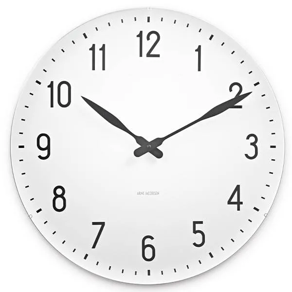 Arne Jacobsen Station Veggur - Ø:48 cm - Hvit/sort